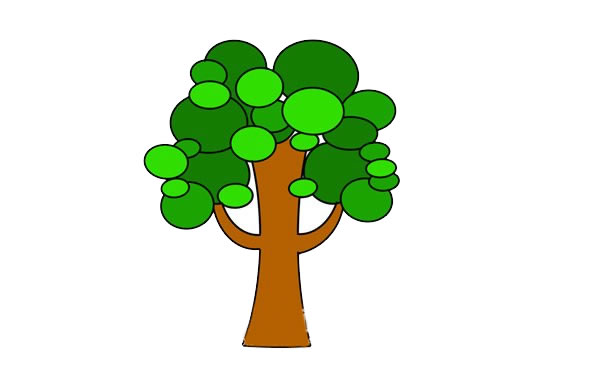 绿色的大树简笔画