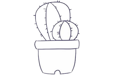 仙人掌简笔画详细步骤