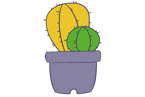仙人掌简笔画详细步骤