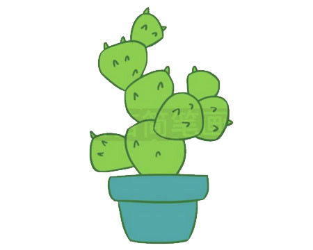 仙人掌简笔画详细步骤
