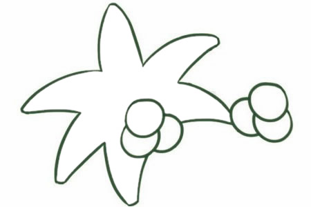 椰树怎么画 椰树简笔画步骤