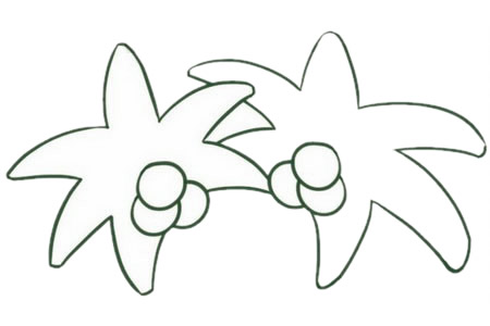 椰树怎么画 椰树简笔画步骤