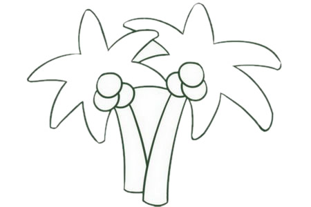 椰树怎么画 椰树简笔画步骤