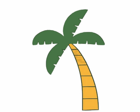 椰树怎么画 椰树简笔画步骤