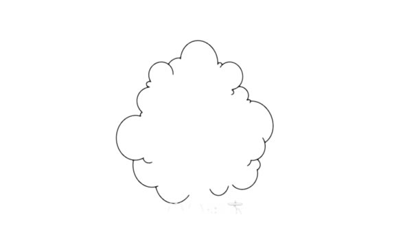 秋天树叶黄了的大树简笔画