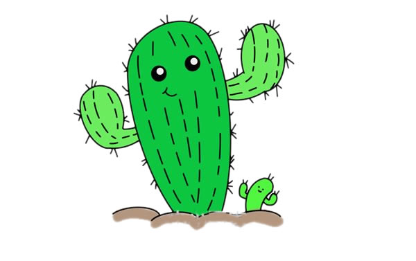 卡通的仙人掌简笔画步骤