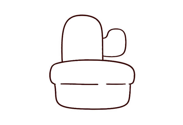 可爱的盆栽仙人掌简笔画