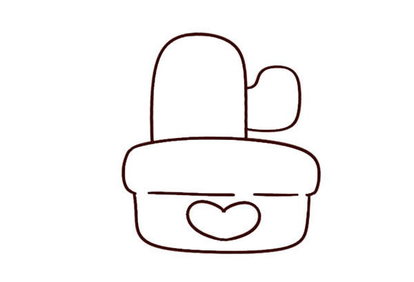 可爱的盆栽仙人掌简笔画