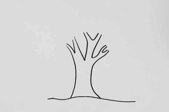 大树简笔画带涂色