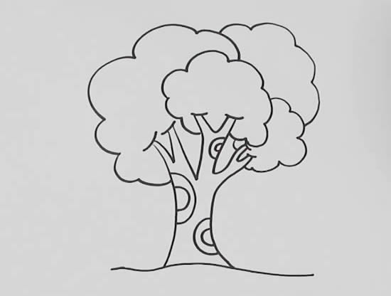 大树简笔画带涂色