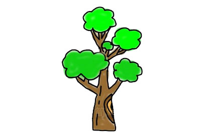 简单漂亮的大树简笔画