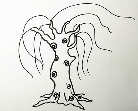 垂柳简笔画步骤图解