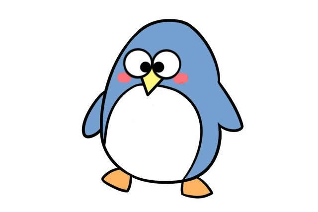 大眼睛企鹅简笔画