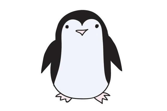 开心的企鹅简笔画