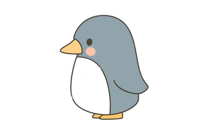 悠闲的企鹅简笔画