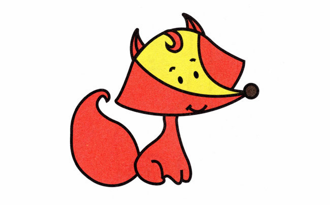 带颜色的狐狸简笔画教程