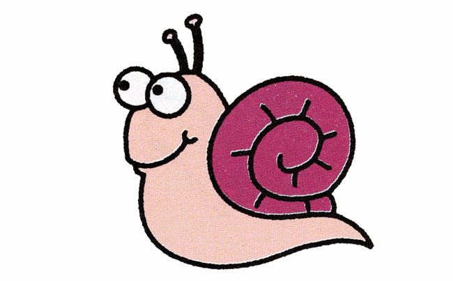 带颜色的蜗牛简笔画教程