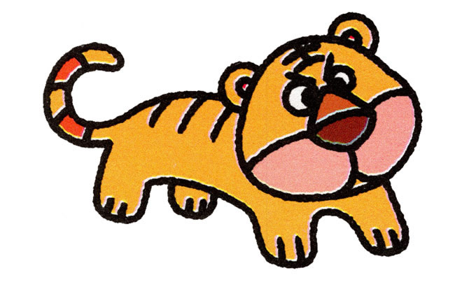 简单涂色的老虎怎么画