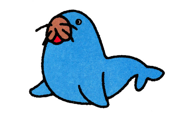 带颜色的海豹简笔画教程