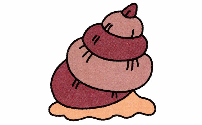 涂色的田螺简笔画教程