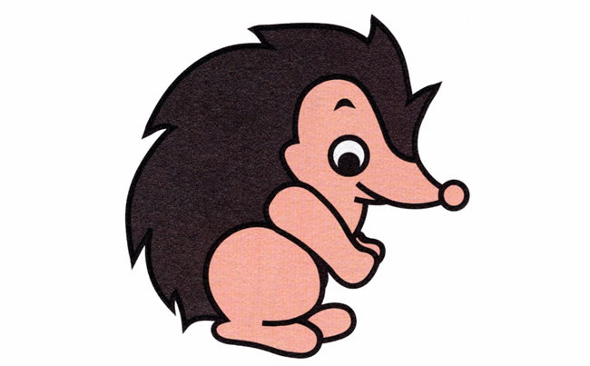 涂色的卡通刺猬简笔画