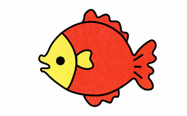 可爱漂亮涂色的小鱼简笔画