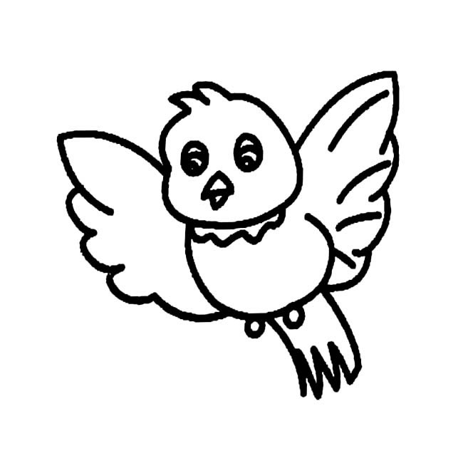 可爱的百灵鸟简笔画