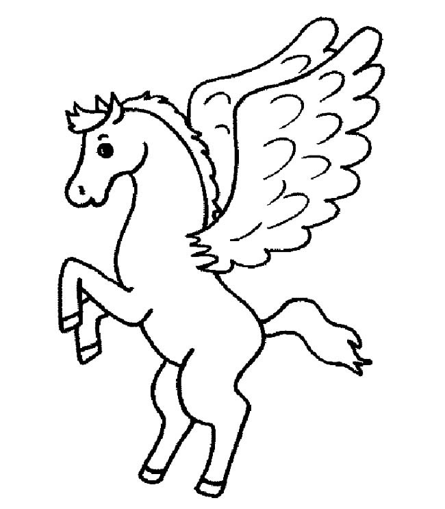 张开翅膀的天马简笔画
