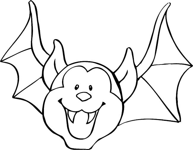 卡通开心的蝙蝠简笔画