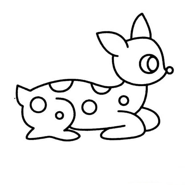 跪在地上的梅花鹿简笔画