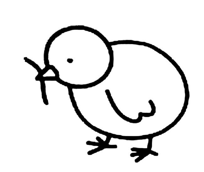 关于小鸡吃虫的简笔画