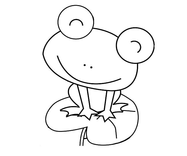 荷叶上可爱的青蛙简笔画