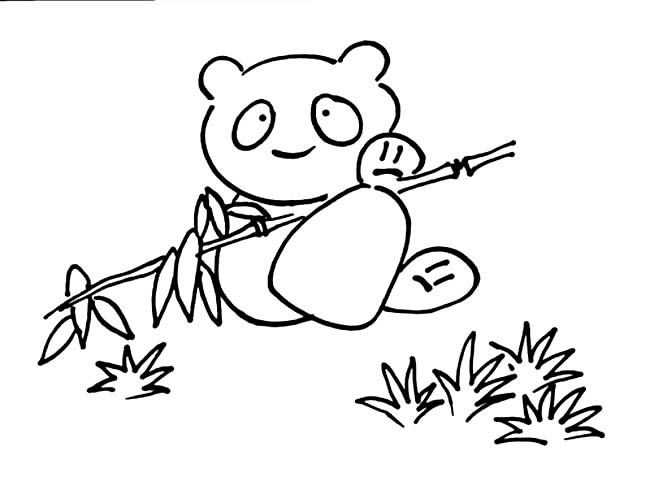 4款熊猫和竹子的简笔画
