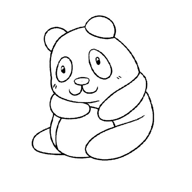 3款简单的熊猫儿童画