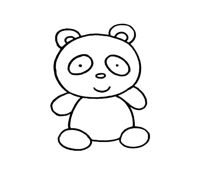 3款简单的熊猫儿童画