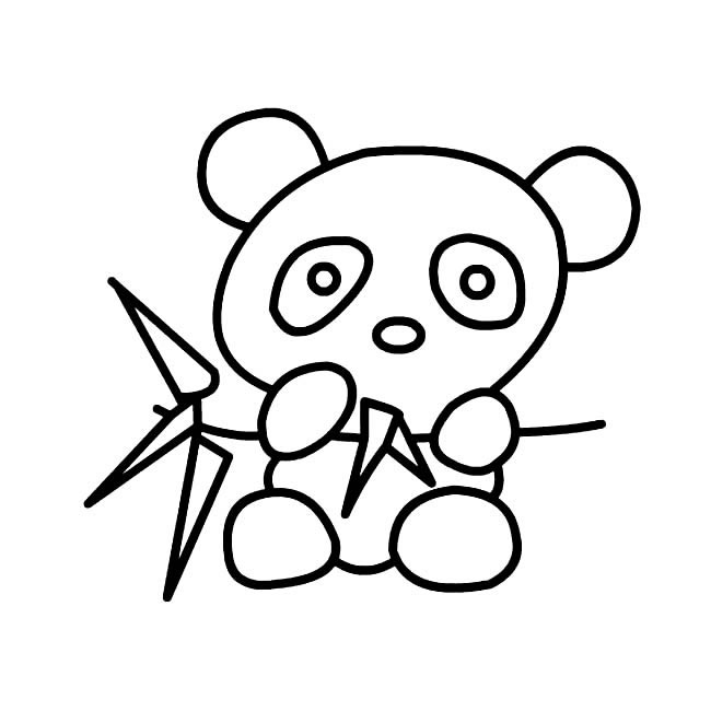 吃竹子的小熊猫简笔画