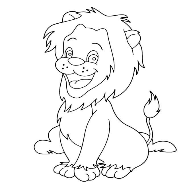 卡通可爱的小狮子简笔画