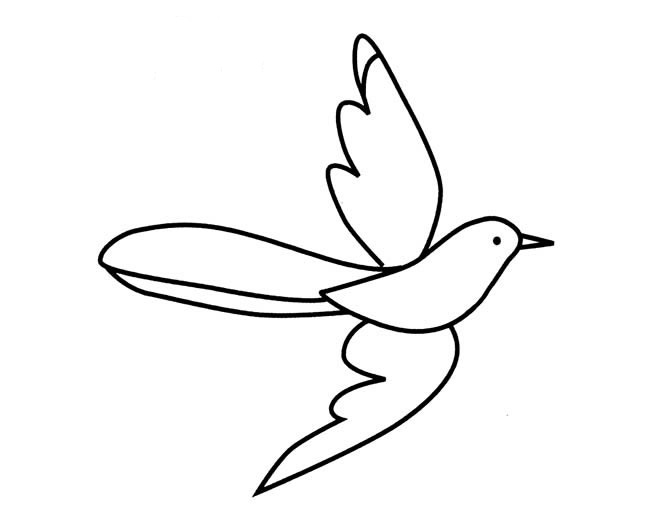 空中飞翔的喜鹊简笔画