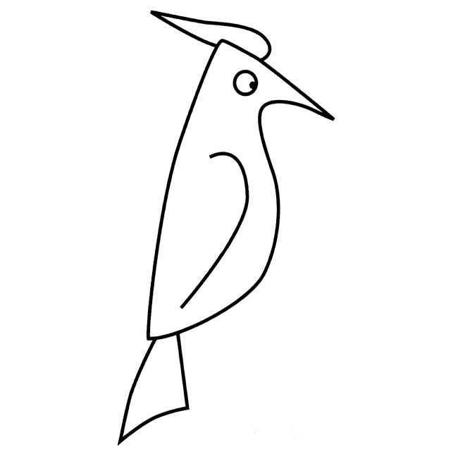 一看就会的啄木鸟简笔画