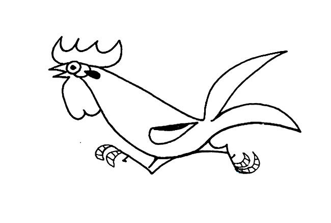 奔跑的公鸡简笔画