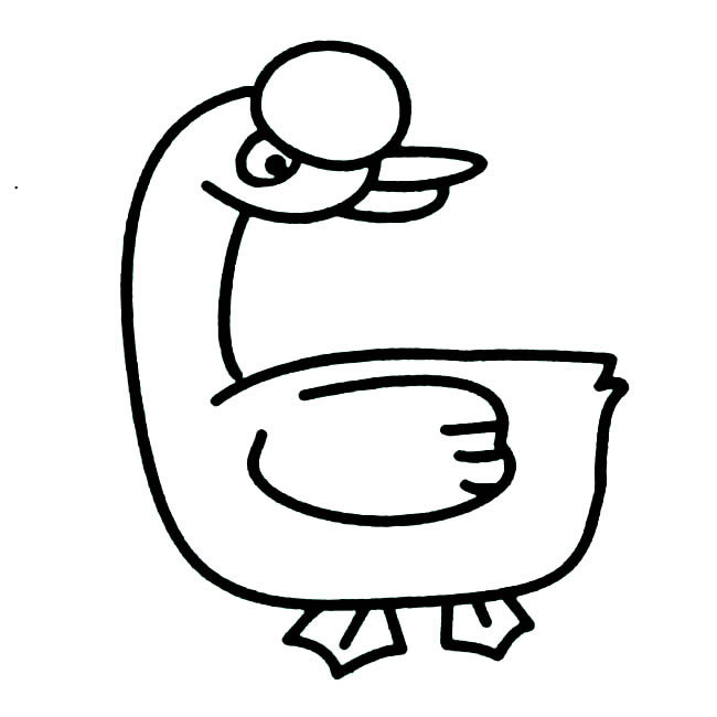 卡通的白鹅简笔画