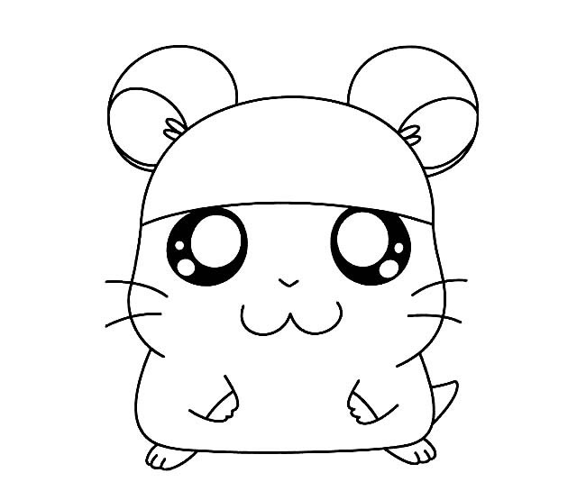 呆萌可爱小仓鼠简笔画