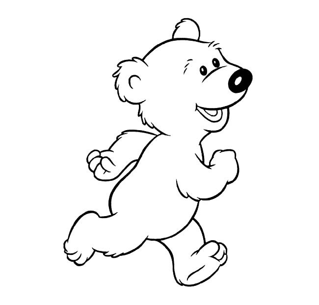 奔跑的卡通小熊简笔画