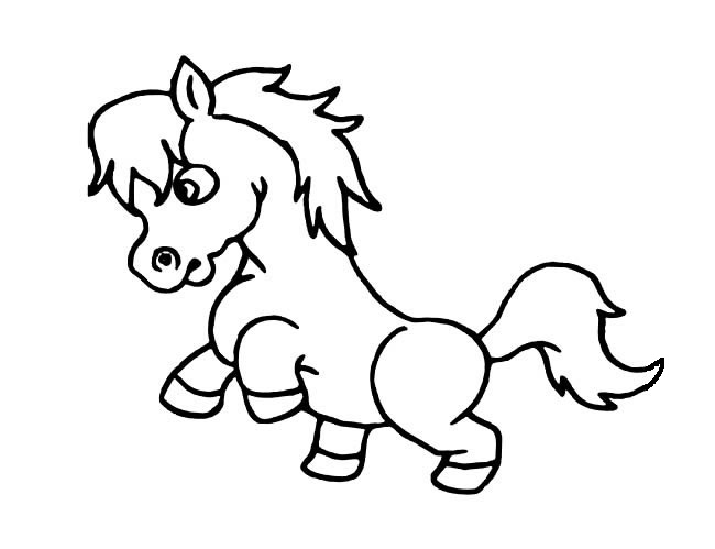 一匹小马的简笔画