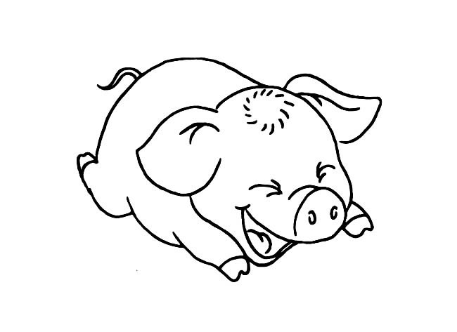 打哈欠的小懒猪简笔画