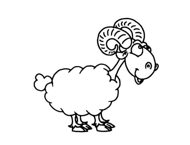 卡通的绵羊简笔画