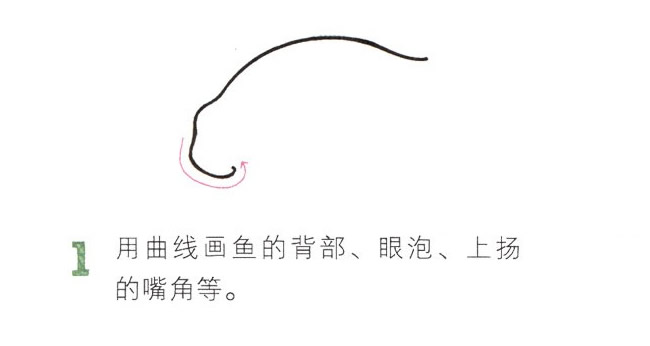 吐泡泡的金鱼简笔画