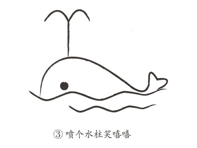 简单抽象的鲸鱼简笔画