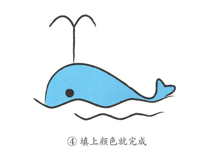 简单抽象的鲸鱼简笔画