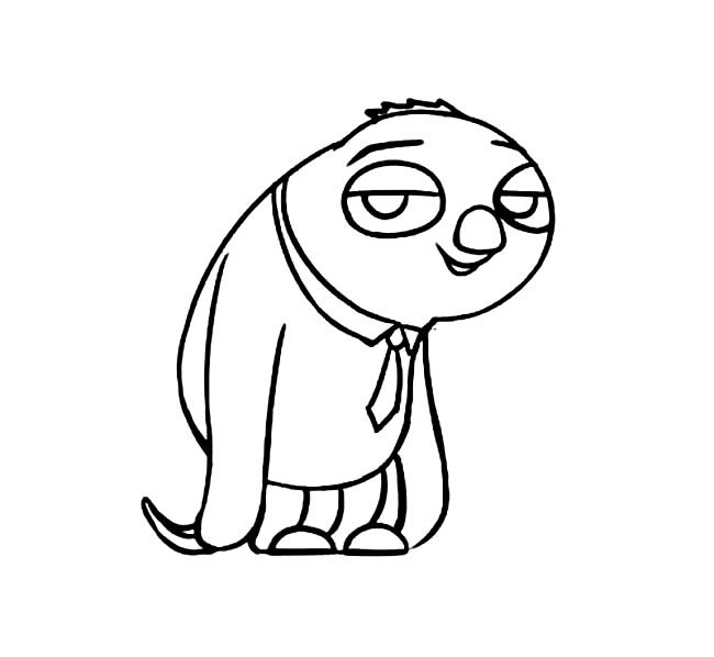 可爱卡通树懒简笔画